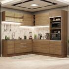 Cozinha Completa De Canto Madesa Glamy 459001 Com Armário E B