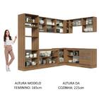 Cozinha Completa De Canto Madesa Glamy 479001 Com Armário E B