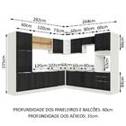 Cozinha Completa De Canto Madesa Lux 546003 Com Armário E Bal