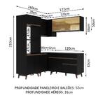 Cozinha Completa De Canto Madesa Reims 332001 Com Armário E B