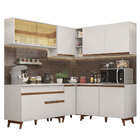 Cozinha Completa De Canto Madesa Reims 382001 Com Armário E B