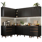 Cozinha Completa De Canto Madesa Reims 382002 Com Armário E B