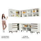 Cozinha Completa De Canto Madesa Reims 382002 Com Armário E B