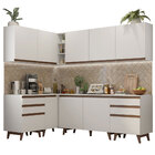 Cozinha Completa De Canto Madesa Reims 382002 Com Armário E B