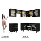 Cozinha Completa De Canto Madesa Reims 392001 Com Armário E B