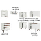 Cozinha Completa De Canto Madesa Reims 392001 Com Armário E B