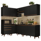 Cozinha Completa De Canto Madesa Reims 392002 Com Armário E B