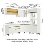 Cozinha Completa De Canto Madesa Reims 402001 Com Armário E B