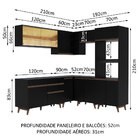 Cozinha Completa De Canto Madesa Reims 402001 Com Armário E B