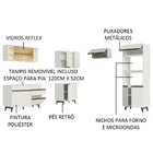 Cozinha Completa De Canto Madesa Reims 402002 Com Armário E B