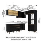 Cozinha Completa De Canto Madesa Reims 402002 Com Armário E B