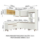 Cozinha Completa De Canto Madesa Reims 452001 Com Armário E B