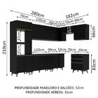 Cozinha Completa De Canto Madesa Reims 462002 Com Armário E B