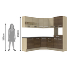 Cozinha Completa De Canto Oblíquo Madesa Rubi 408 Com Armário