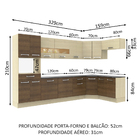 Cozinha Completa De Canto Oblíquo Madesa Rubi 488 Com Armário