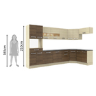 Cozinha Completa De Canto Oblíquo Madesa Rubi 488 Com Armário