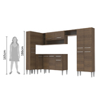 Cozinha Completa De Canto Reto Madesa Emilly 385 com Armário