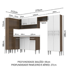 Cozinha Completa De Canto Reto Madesa Emilly 385 com Armário