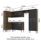 Cozinha Completa de Canto Reto Madesa Emilly 385 com Armário