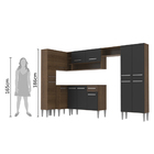 Cozinha Completa de Canto Reto Madesa Emilly 385 com Armário