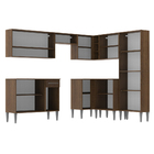 Cozinha Completa de Canto Reto Madesa Emilly 417 com Armário