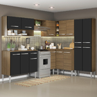 Cozinha Completa de Canto Reto Madesa Emilly 417 com Armário