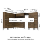 Cozinha Completa De Canto Reto Madesa Emilly 513 com Armário