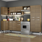 Cozinha Completa De Canto Reto Madesa Emilly 353 Com Armário