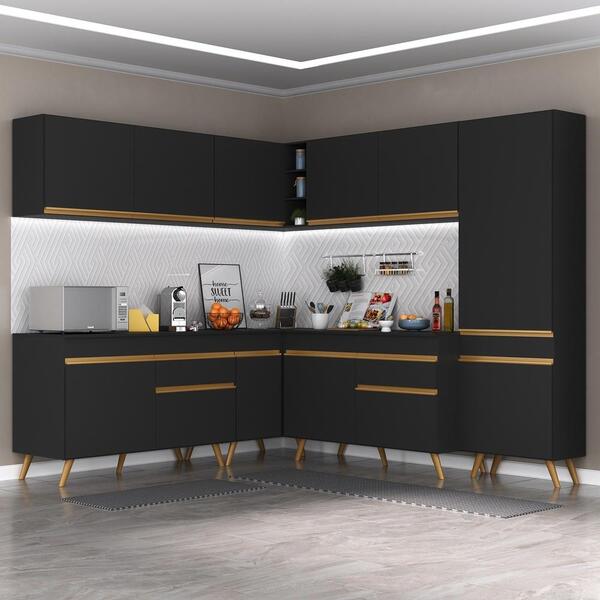 Cozinha Completa De Canto Veneza Gb Multimóveis Mp2067 Com Ar