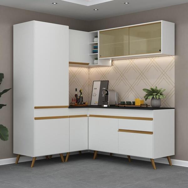 Cozinha Completa De Canto Veneza Gw Multimóveis Mp2053 Com Ar
