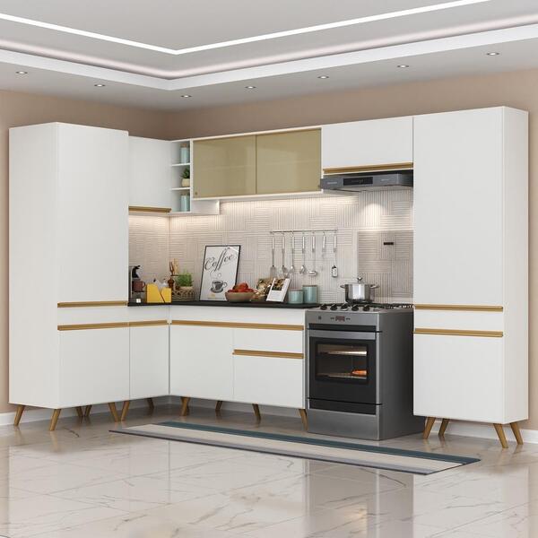 Cozinha Completa De Canto Veneza Gw Multimóveis Mp2055 Com Ar
