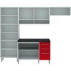 Cozinha Completa Elis Amarílis - Madesa - Branco / Vermelho