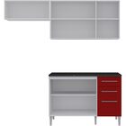 Cozinha Completa Elis Suzana - Madesa - Branco / Vermelho