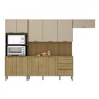 Cozinha Completa Glam 10 Portas 3 Gavetas Ripado 3d Freijo/va