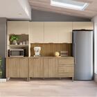 Cozinha Completa Glam 10 Portas 3 Gavetas Ripado 3d Freijo/va