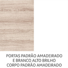 Cozinha Completa Gold 2 - Branco Amadeirado - Nesher