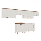 Cozinha Completa Iluminata 12 Portas 3 Gavetas 100% Mdf Branc