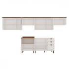 Cozinha Completa Iluminata 12 Portas 3 Gavetas 100% Mdf Branc