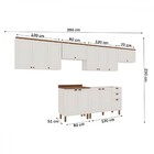 Cozinha Completa Iluminata 12 Portas 3 Gavetas 100% Mdf Branc
