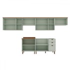 Cozinha Completa Iluminata 12 Portas 3 Gavetas 100% Mdf Mint/
