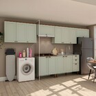Cozinha Completa Iluminata 12 Portas 3 Gavetas 100% Mdf Mint/