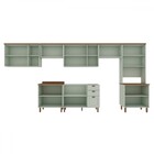 Cozinha Completa Iluminata 14 Portas 3 Gavetas 100% Mdf Com V