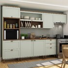 Cozinha Completa Iluminata 7 Portas 4 Gavetas Verde Mint - Ge