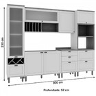 Cozinha Completa Iluminata 7 Portas 5 Gavetas Branco/ébano -