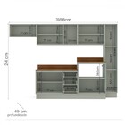 Cozinha Completa Koya 12 Portas 3 Gavetas 40250050 Verde Oliv