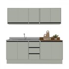 Cozinha Completa Koya 9 Portas 3 Gavetas Branco/verde Oliva -