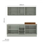 Cozinha Completa Koya 9 Portas 3 Gavetas Branco/verde Oliva -