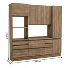 Cozinha Completa Laura 7 Portas 7 Gavetas Nogal - Kappesberg