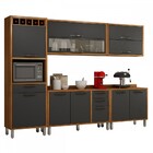 Cozinha Completa Leticia 10 Portas 4 Gavetas Carvalho/grafite