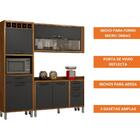 Cozinha Completa Leticia 10 Portas 4 Gavetas Carvalho/grafite